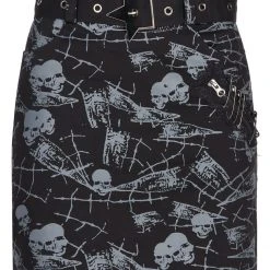 Punk Rave Women's Stuff Gothic Skull Printed Skirt