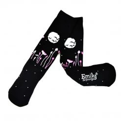 Accessories Emily The Strange Moon Knitted Cotton Crew Socks