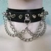 Ape Leather Men's Stuff Leather Spike And Chain Choker 1 Ape Leather Men's Stuff Leather Spike And Chain Choker