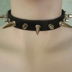 Ape Leather Chokers And Collars Choker With Long And Short Spikes
