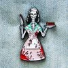 Ectogasm 1950's Bloody Skeleton Waitress Horror Enamel Pin Pins