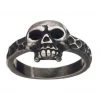 INOX Men's Stuff Antiqued Stainless Steel Skull Ring