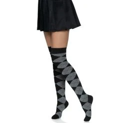 Leg Avenue Argyle Knit Over The Knee Socks