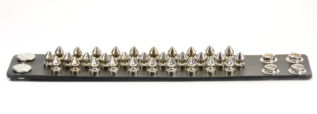 Funk Plus Men's Stuff Spiked Bracelet With 3 Rows Of Short Spikes 5 Funk Plus Men's Stuff Spiked Bracelet With 3 Rows Of Short Spikes