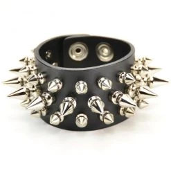 Funk Plus Spiked Bracelet With 3 Rows Of Short & Long Spikes Men's Stuff