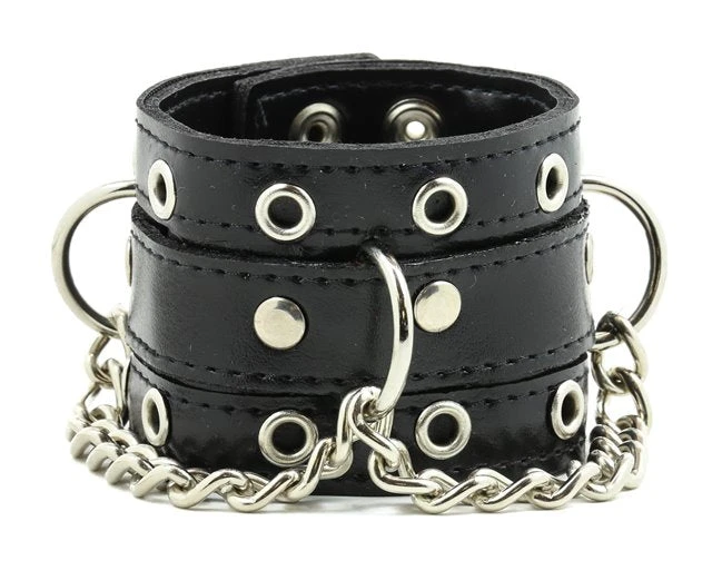 Funk Plus Wristbands And Cuffs Leather Bracelet With D-ring And Chain 3 Funk Plus Wristbands And Cuffs Leather Bracelet With D-ring And Chain