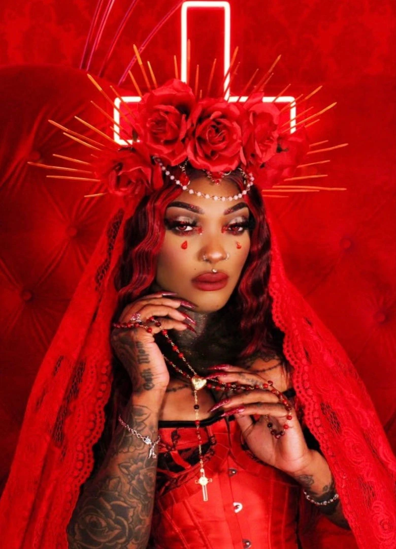 Glam Goth Beauty Blood Chapel - Deep Vintage Red Lipstick Hair And Makeup 5 Glam Goth Beauty Blood Chapel - Deep Vintage Red Lipstick Hair And Makeup