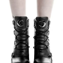 Killstar Women's Stuff Broom Rider Boots - Black