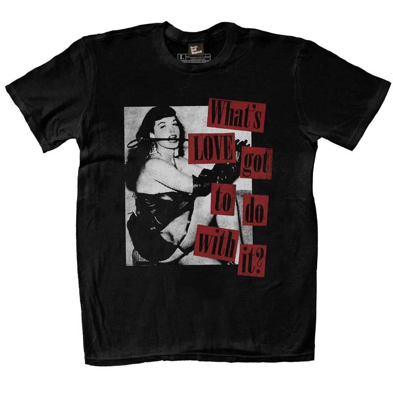 Rock Roll Repeat What's Love: Black - Bettie Page Unisex T-Shirt 3 Rock Roll Repeat What's Love: Black - Bettie Page Unisex T-Shirt