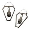 BodyVibe Black Plated Cut Out Bat In Coffin Plug Hoops 1 BodyVibe Black Plated Cut Out Bat In Coffin Plug Hoops