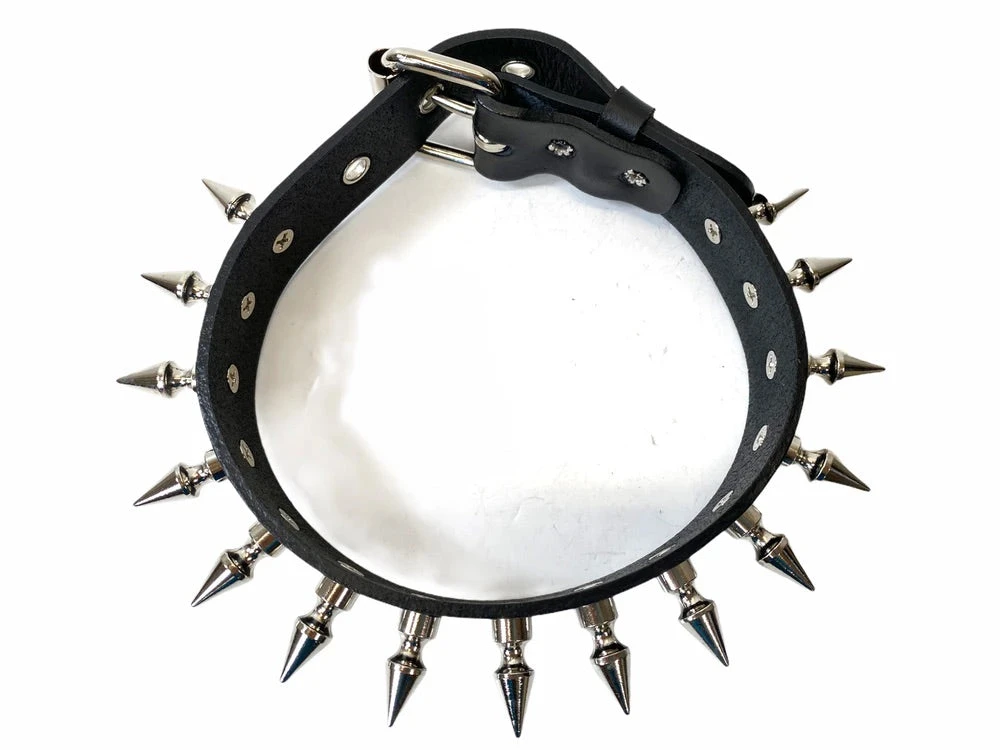 Funk Plus Chokers And Collars Vegan Leather Choker With 1" Spikes 4 Funk Plus Chokers And Collars Vegan Leather Choker With 1" Spikes