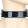 Funk Plus Black Leather Choker With Black Metal Plate 2 Funk Plus Black Leather Choker With Black Metal Plate