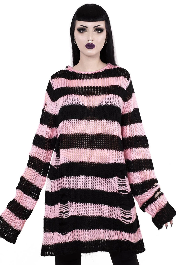 Killstar Courtney Distress Knit Sweater 3 Killstar Courtney Distress Knit Sweater