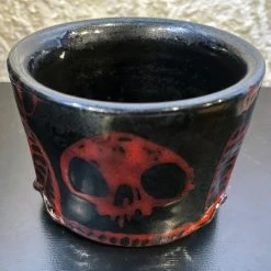Nicole Pangas Ceramics Housewares Cherry Satin Skull Bowl