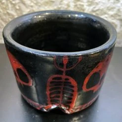 Nicole Pangas Ceramics Housewares Cherry Satin Skull Bowl