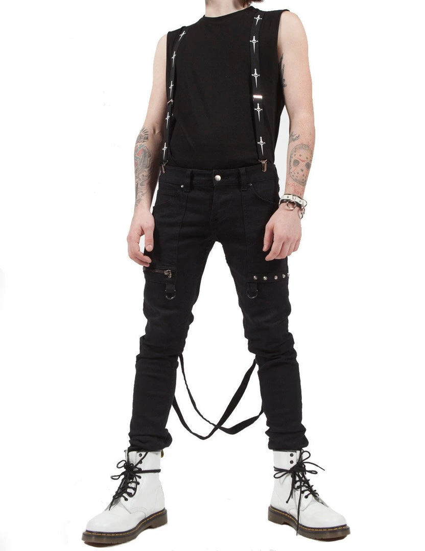 Lip Service Men's Stuff Cross Strap Stretch Jeans 3 Lip Service Men's Stuff Cross Strap Stretch Jeans