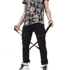 Lip Service Men's Stuff Cross Strap Stretch Jeans 12 Lip Service Men's Stuff Cross Strap Stretch Jeans