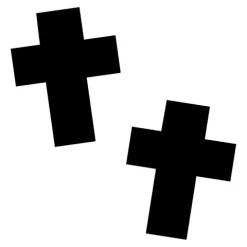 Neva Nude Dom Squad Wet Vinyl Black Crucifix Nipple Cover Pasties