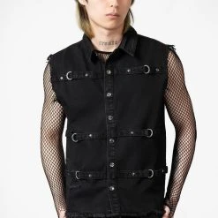Killstar Ervin Button-Up Vest Men's Stuff 21 Killstar Ervin Button-Up Vest Men's Stuff