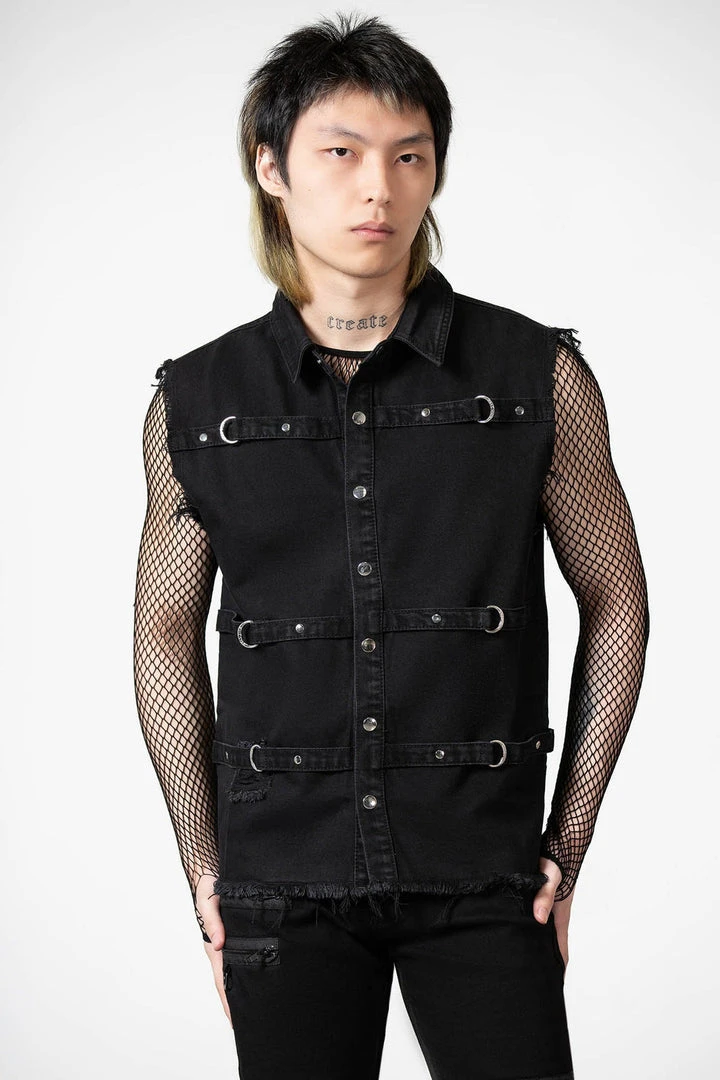 Killstar Ervin Button-Up Vest Men's Stuff 12 Killstar Ervin Button-Up Vest Men's Stuff