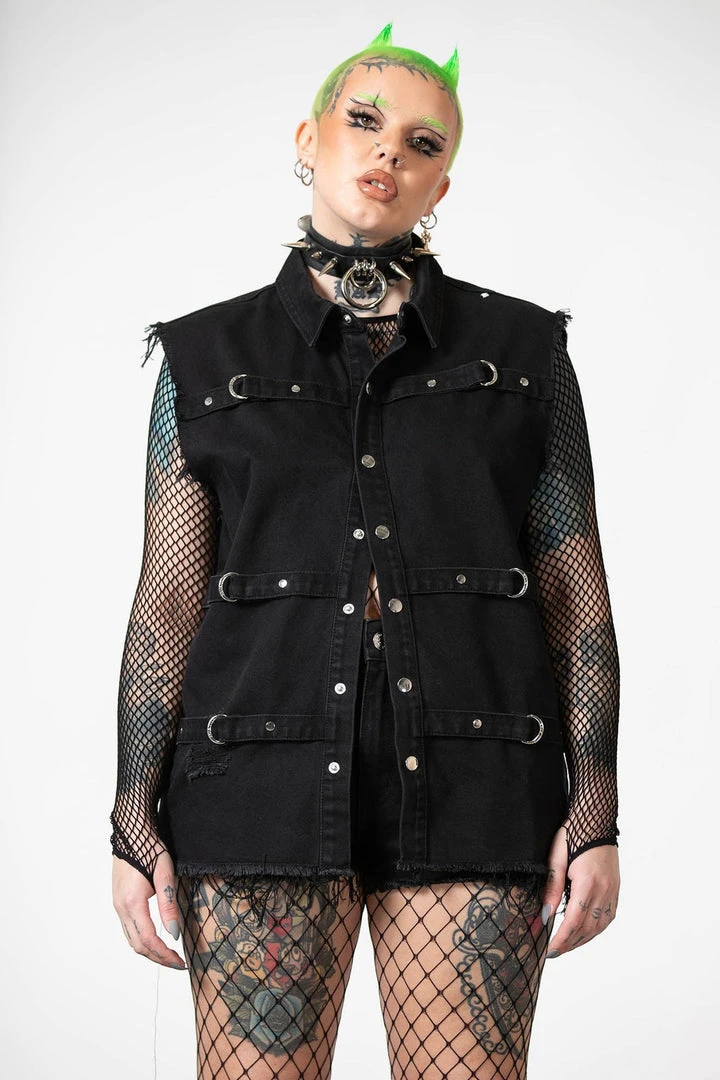 Killstar Ervin Button-Up Vest Men's Stuff 10 Killstar Ervin Button-Up Vest Men's Stuff