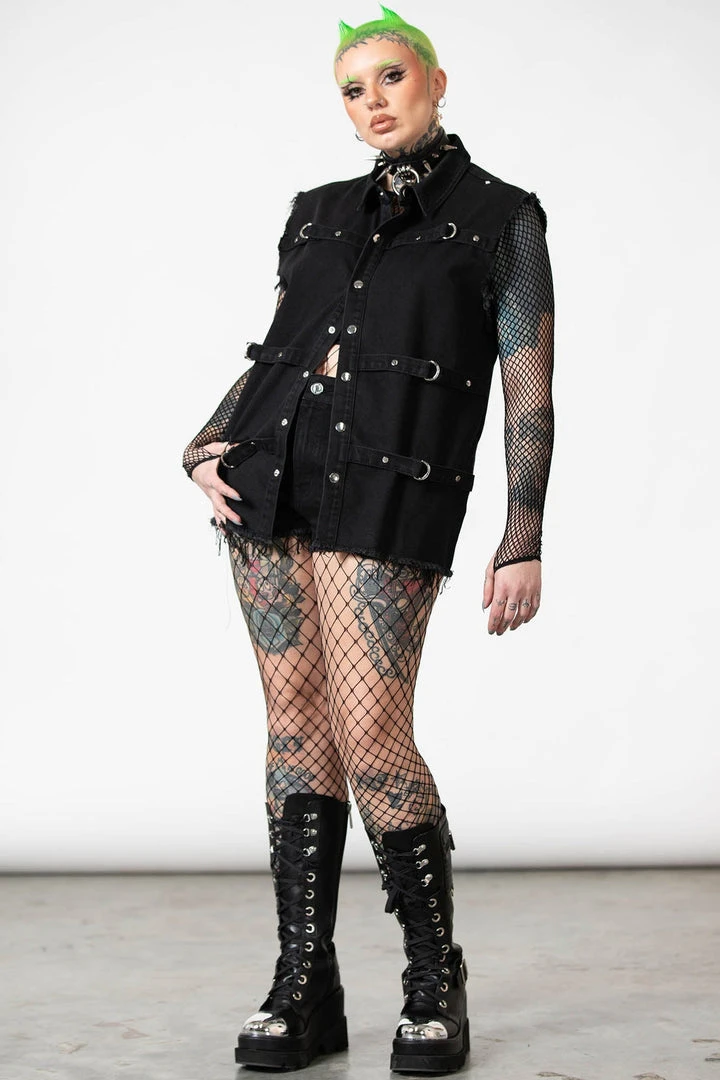 Killstar Ervin Button-Up Vest Men's Stuff 9 Killstar Ervin Button-Up Vest Men's Stuff