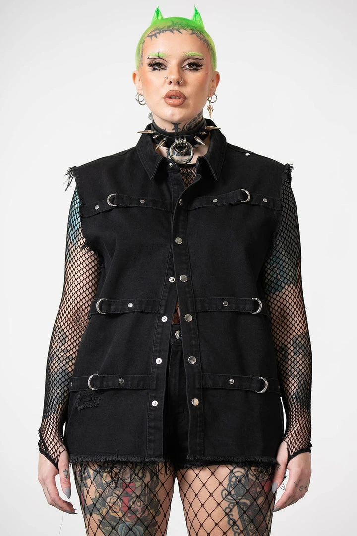 Killstar Ervin Button-Up Vest Men's Stuff 8 Killstar Ervin Button-Up Vest Men's Stuff