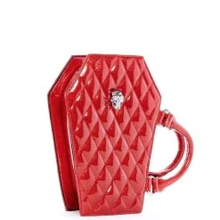 Lux De Ville Bags & Backpacks Elvira Coffin Mini Tote Venom Red Sparkle