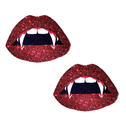 Neva Nude Vampire Fang Red Glitter Lip Blacklight Nipple Cover Pasties Accessories 3 Neva Nude Vampire Fang Red Glitter Lip Blacklight Nipple Cover Pasties Accessories