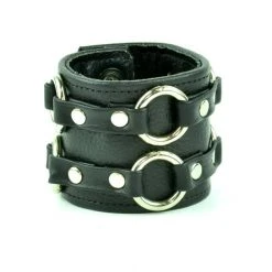 Funk Plus Wristbands And Cuffs Leather Strap Bracelet - Double Rings