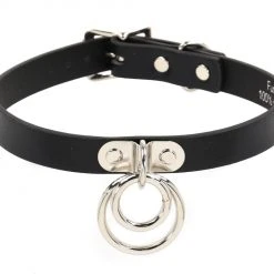 Funk Plus Vegan Leather Double Ring Choker