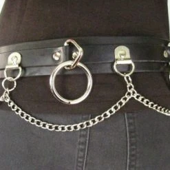 Ape Leather Plus Size Five Ring Bondage Leather Belt With Chain 8 Ape Leather Plus Size Five Ring Bondage Leather Belt With Chain