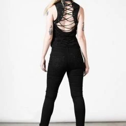 Killstar Women's Stuff Hardy Lace-Up Vest Top