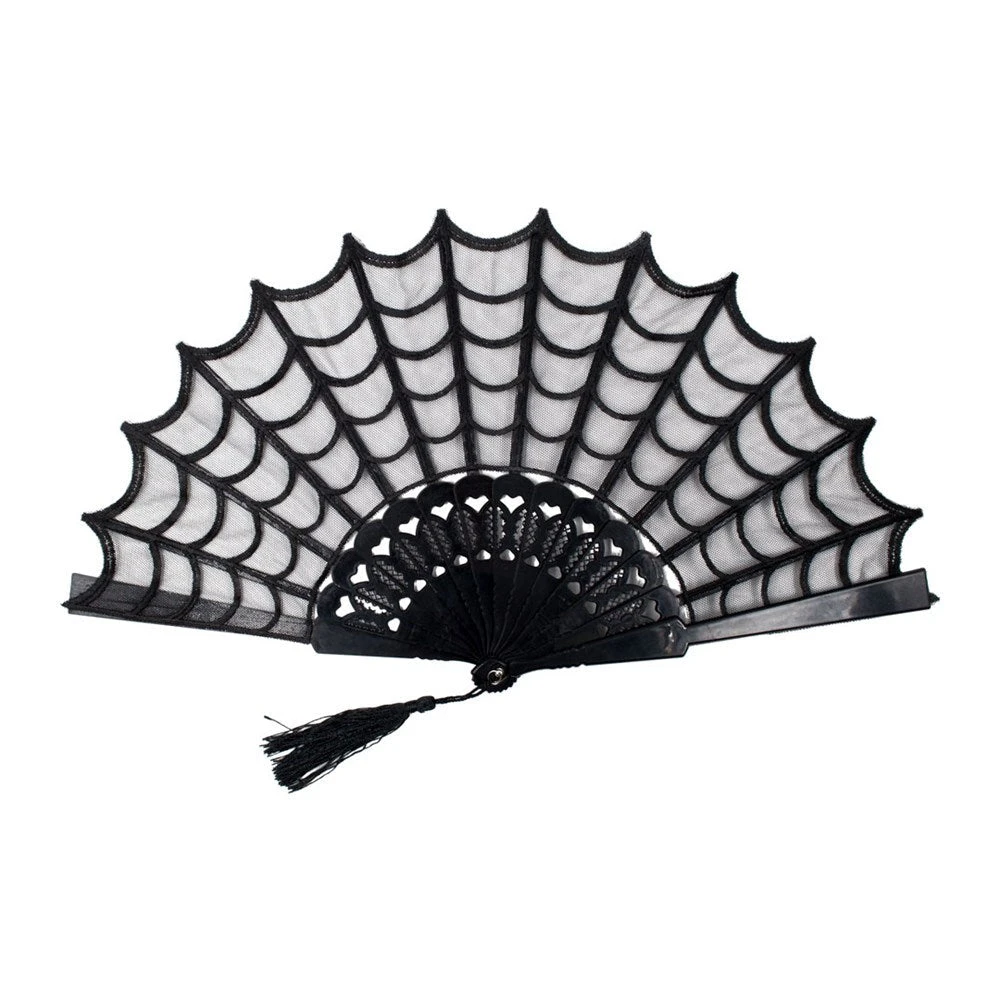 Kreepsville666 Accessories Spiderweb Lace Hand Fan 3 Kreepsville666 Accessories Spiderweb Lace Hand Fan
