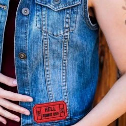 Project Pinup Hell Admit One 666 Gothic Iron On Embroidered Patch Gift Ideas 9 Project Pinup Hell Admit One 666 Gothic Iron On Embroidered Patch Gift Ideas