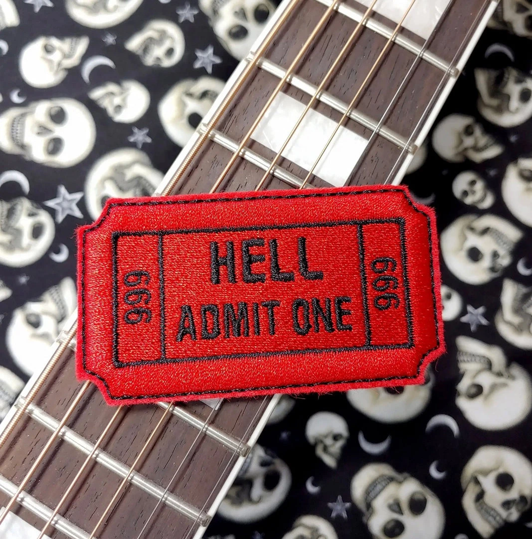 Project Pinup Hell Admit One 666 Gothic Iron On Embroidered Patch Gift Ideas 6 Project Pinup Hell Admit One 666 Gothic Iron On Embroidered Patch Gift Ideas