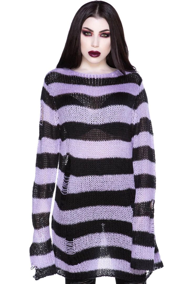 Killstar Lavender Mist Knit Sweater 3 Killstar Lavender Mist Knit Sweater