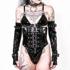 Lip Service Men's Stuff Classic Fetish Vinyl Waist Cincher - Black