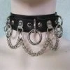 Ape Leather Leather Bondage Choker With Rings And Chains 2 Ape Leather Leather Bondage Choker With Rings And Chains