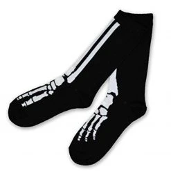 TeeHee Men's Skeleton Foot Polyester Crew Socks
