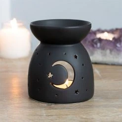 Gothic Gifts Black Mystical Moon Cut Out Oil Burner Gift Ideas