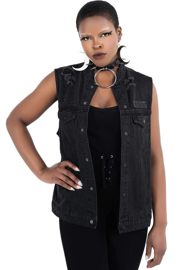Killstar Nightrider Denim Vest 3 Killstar Nightrider Denim Vest