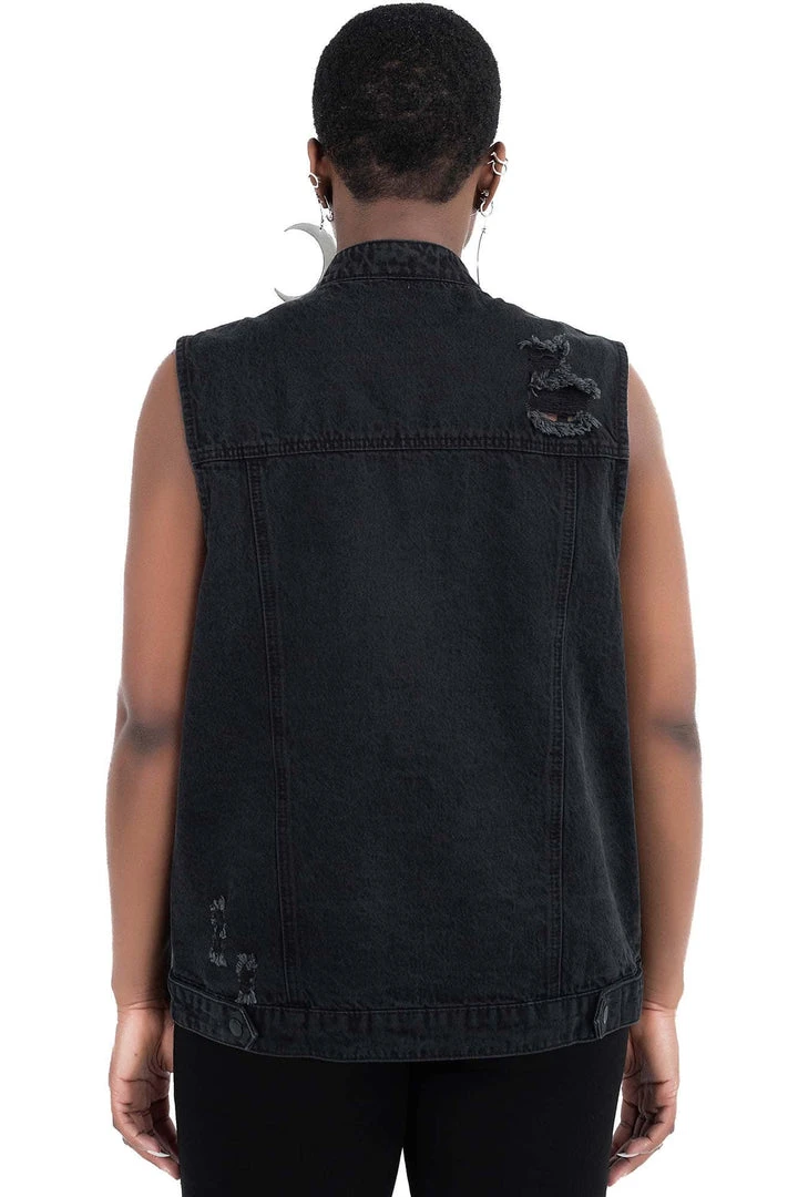 Killstar Nightrider Denim Vest 5 Killstar Nightrider Denim Vest
