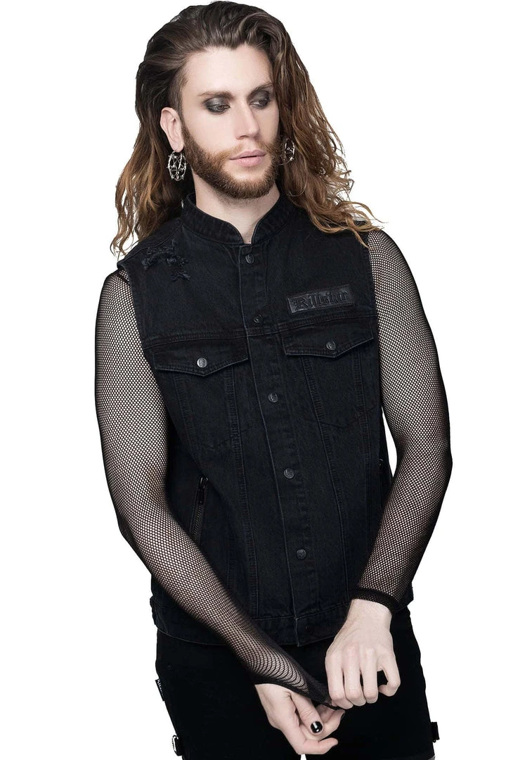 Killstar Nightrider Denim Vest 6 Killstar Nightrider Denim Vest