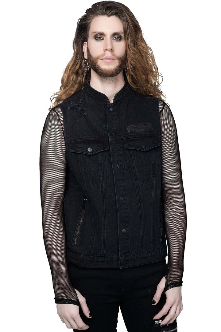 Killstar Nightrider Denim Vest 7 Killstar Nightrider Denim Vest