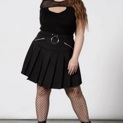 Killstar Women's Stuff No Lip Pleated Skirt