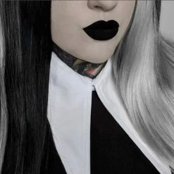 Glam Goth Beauty NIghtmare - Black Matte Lipstick Hair And Makeup