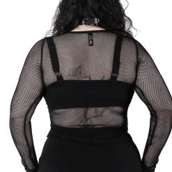 Killstar Overkill Fishnet Top - Black Women's Stuff