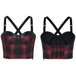 Punk Rave Plaid Panic Top