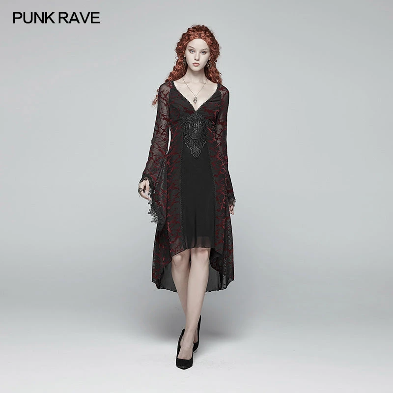 Punk Rave Gothic Classical Mid-length Dress 4 Punk Rave Gothic Classical Mid-length Dress